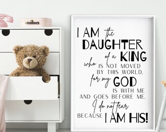 Daughter of a King Printable - Nursery, Kids Room Wall Art (Digital Download)