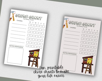 Kids Printable Chore Chart: Playhouse Design (Digital Download)