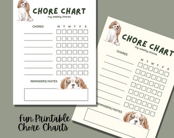 Dog Chore Chart for Kids: Weekly Printable (Digital Download)