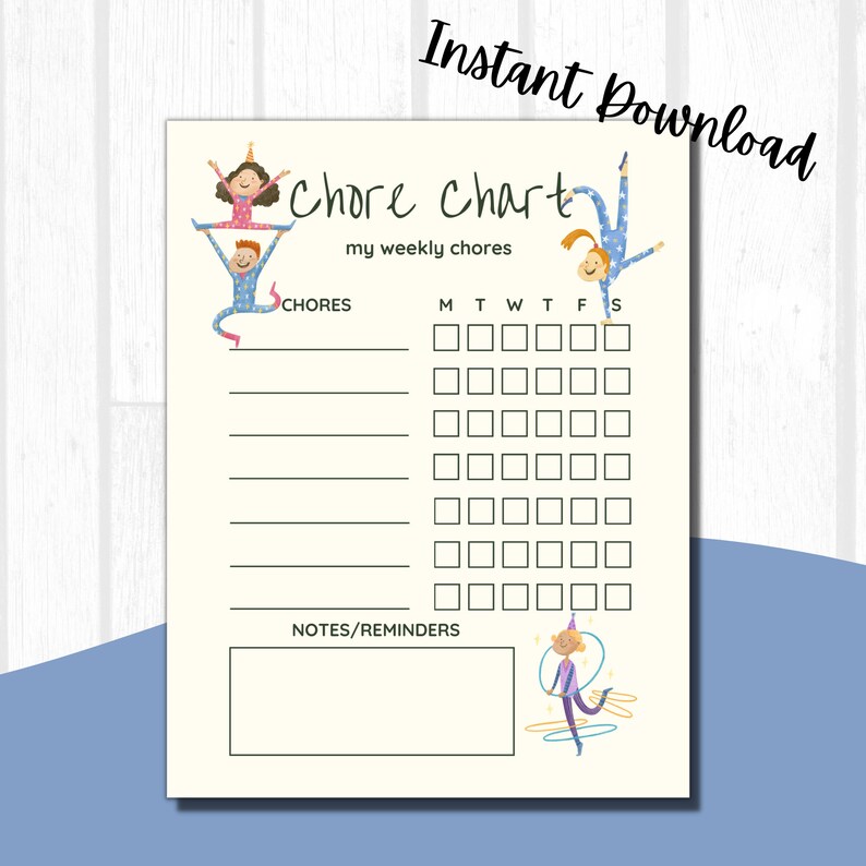 Kids Printable Chore Chart: Responsibility System (digital Download) - Etsy