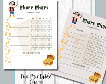 Pirate Chore Chart for Kids (Digital Download)