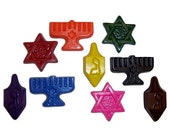 Recycled Hanukkah Crayons - Set of 6  / Meorah / Jewish Star / Stocking Stuffers
