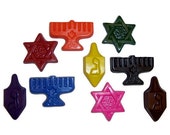 Recycling-Chanukka-Buntstifte - Set 6 / Meorah / jüdische Stern / Stocking Stuffers
