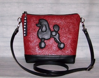 Poodle Cross Body Bag - Poodle Purse - Handbag - Bag  - Other colors available - Made to Order