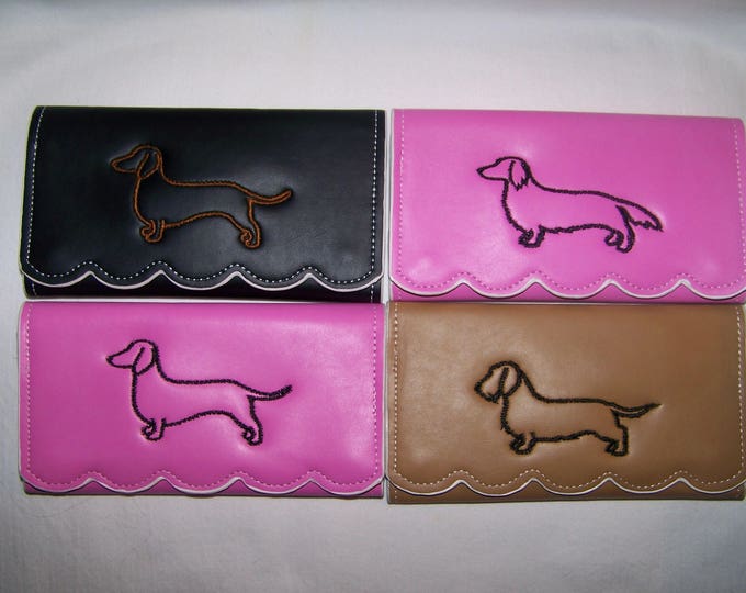 Dachshund Wallet/smooth, Long or Wire Hair/dachshund Wallet/embroidered