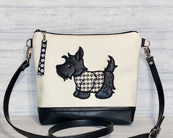 Scottish Terrier Cross Body Bag or Purse Size - Appliqued Scottie (or other breed) - Cross Body - Handbag - Purse