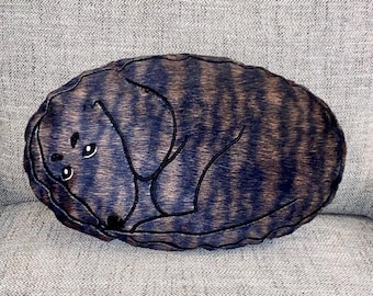Brindle Dachshund Pillow: Soft Minky Doxie Decorative Pillow