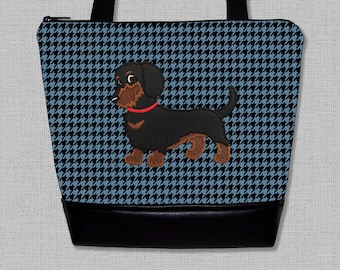 Dachshund Purse, Appliqued with your choice of  Dachshund - Wiener Dog  - Handbag - Purse - Shoulder Bag
