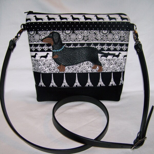 Reserved listing for Toni Theisen - Black and Tan Dachshund Cross Body Bag