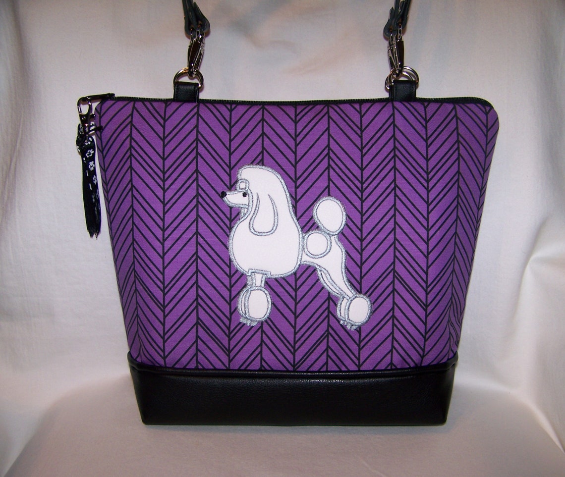 Poodle Purse With White Poodle Poodle Purse Poodle Handbag Etsy
