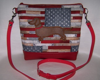 Dachshund Cross Body Bag or Purse Size - Appliqués Dachshund(or other breed) - Cross Body - Handbag - Purse