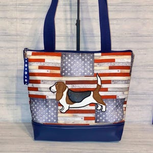 Basset Hound Cross Body Bag or Purse Size - Appliqued Basset Hound (or other breed) - Cross Body - Handbag - Purse