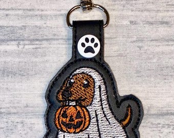 Dachshund Halloween Purse charm, Halloween Dachshund key chain, key fob