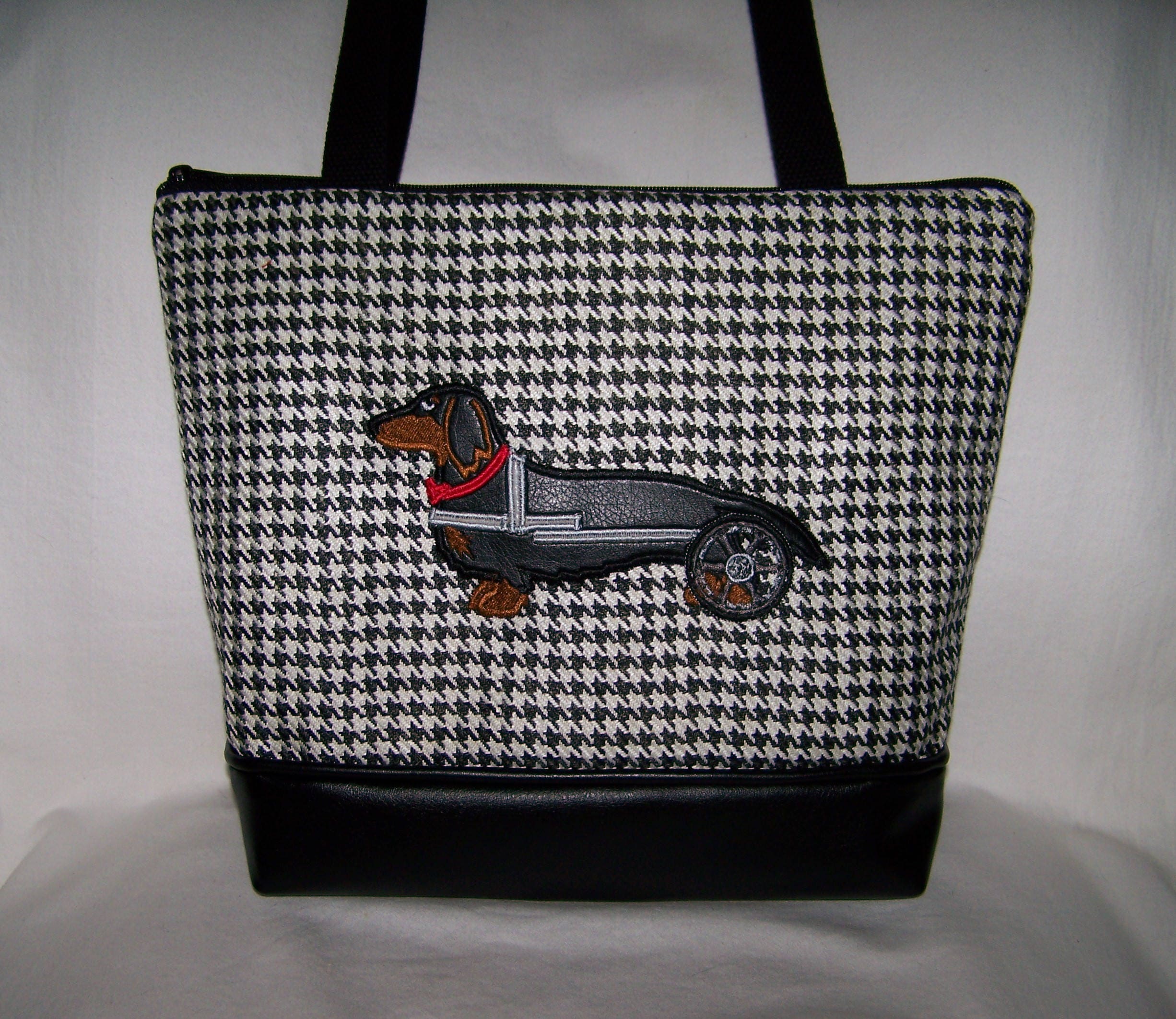 Appliqued Handicap Dachshund Purse Wiener Dog Handbag Etsy