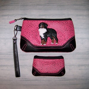 Cartera o bolso de mano para perro de montaña bernés (hecho a medida)