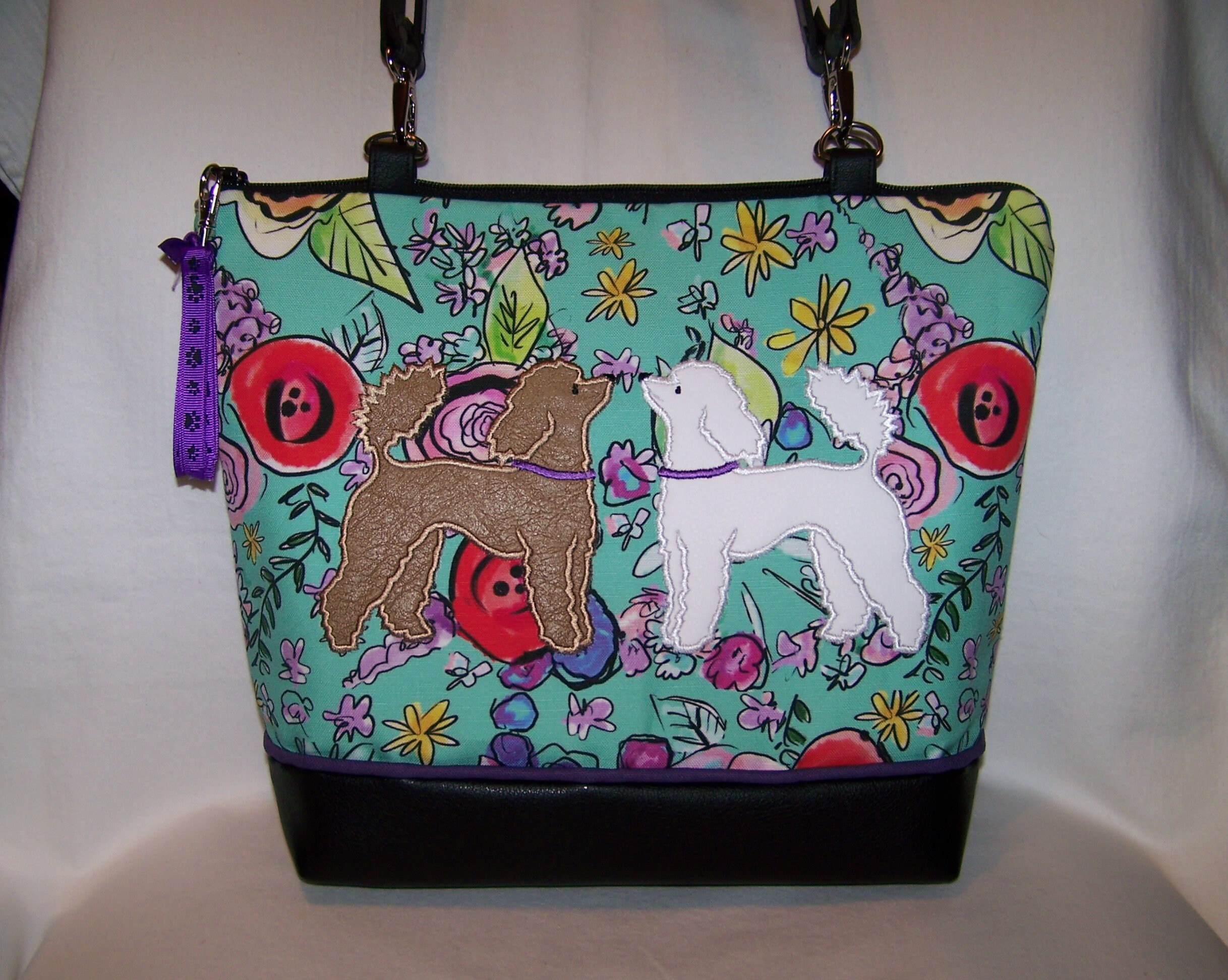 Poodle Purse with Two Poodles Poodle Purse Poodle Handbag Etsy