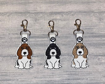 Basset Hound Key Chain, Purse charm, key fob