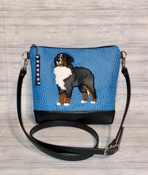 Bernese Mountain Dog Shoulder Bag - Blue Bernese Mountain Dog Shoulder Bag - Blue
