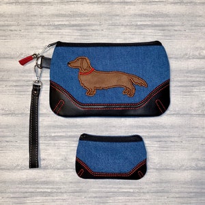 Bolso de mano o cartera para perro salchicha de pelo largo - Bolso de mano para perro salchicha - Bolso de mano o cartera para perro salchicha
