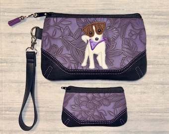 Jack Russell Terrier Wristlet with matching change purse