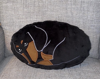 Dachshund Pillow: Soft Minky Doxie Decorative Pillow