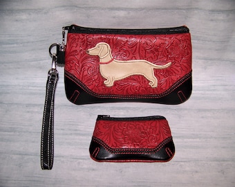 Dachshund Wristlet/Clutch - Doxie Wristlet - Wiener Dog Wristlet/Clutch