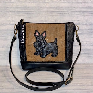 Scottish Terrier Cross Body Bag - Appliqued Scottie (or other breed) - Cross Body - Handbag - Purse