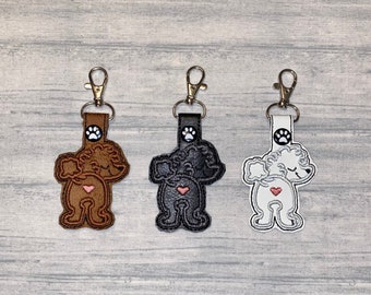Poodle Key Chain, Purse charm, key fob