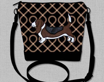 Basset Hound Cross Body Bag - Purse - Handbag - Bag - Made to Order