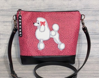 Poodle Cross Body Bag - Poodle Purse - Handbag - Bag  - Other colors available - Made to Order
