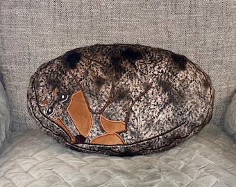 Chocolate Dapple Dachshund Pillow: Soft Minky Doxie Decorative Pillow
