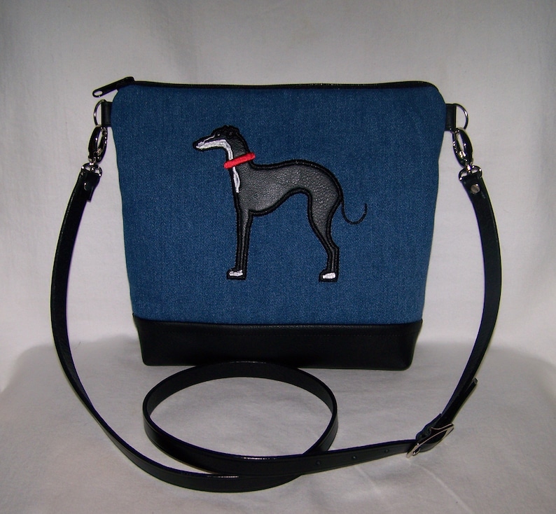 Whippet Purse Italian Greyhound Cross Body Bag Appliqued Etsy