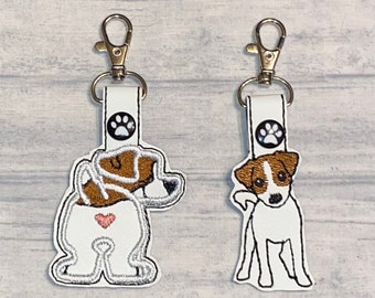 Jack Russell Terrier Key Chain, Purse charm, key fob