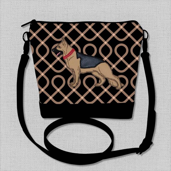 Woof Woof German Shepherd Pattern Print Crossbody Bags