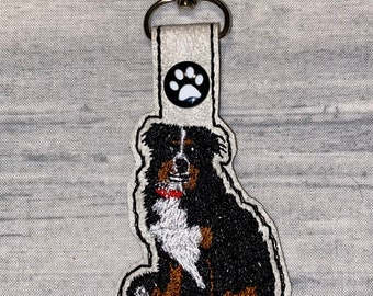 Bernese Mountain Dog Key Chain, Purse charm, key fob