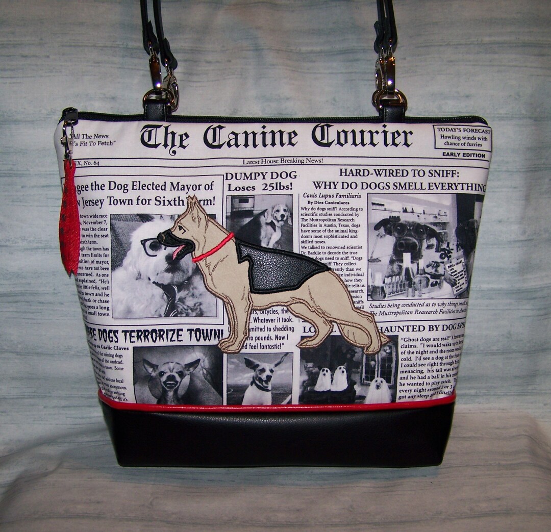 German Shepherd Purse in Newsprint Fabric Handbag Bag - Etsy