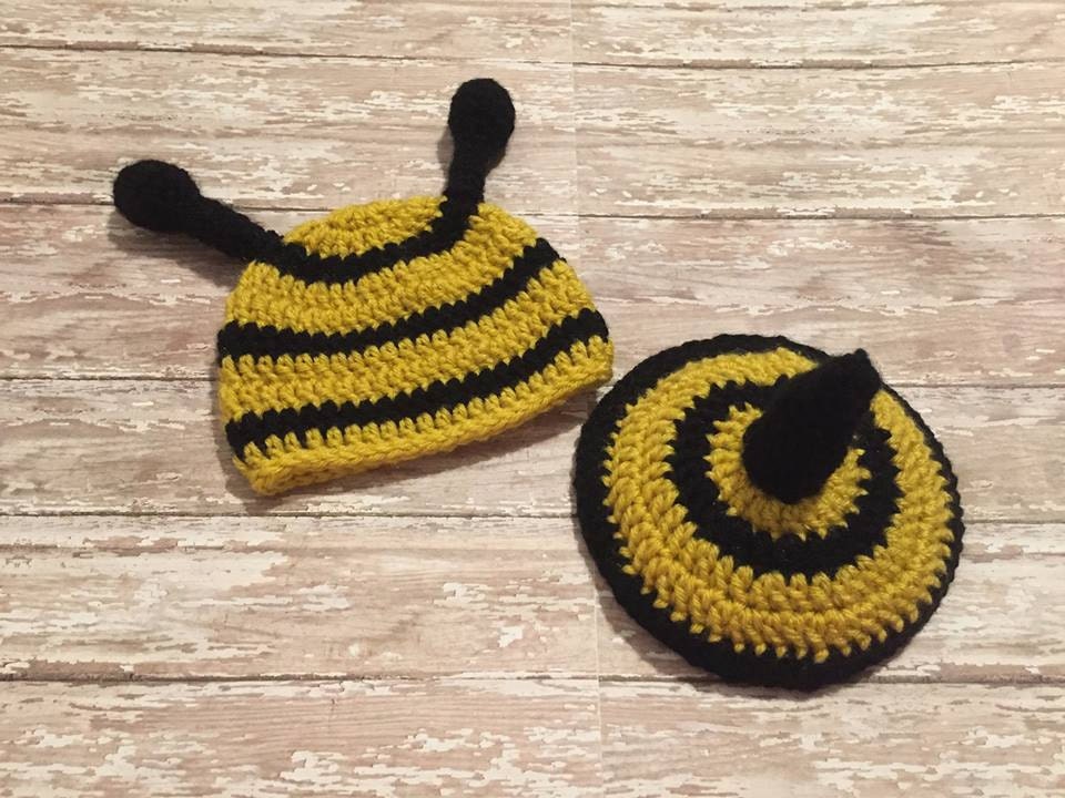 Crochet Bee Hat, Crochet Bumble Bee Hat 