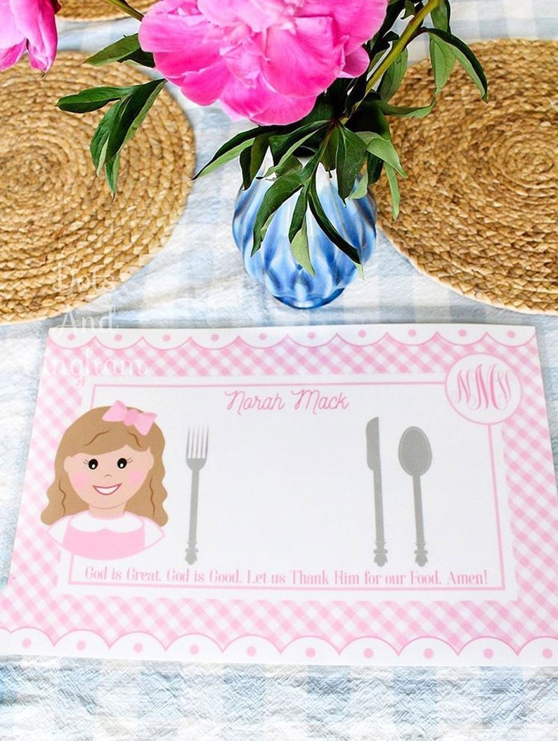 Personalized Placemat / Kids Placemat / Prayer Placemat / Etsy