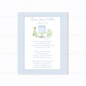 Cake Knife Poem Sign for Boys