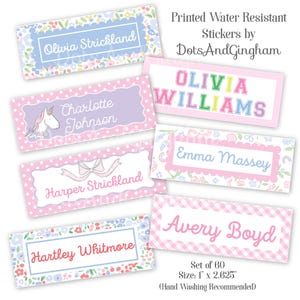 Water Resistant Labels / School Supply Stickers / Watercolor Labels