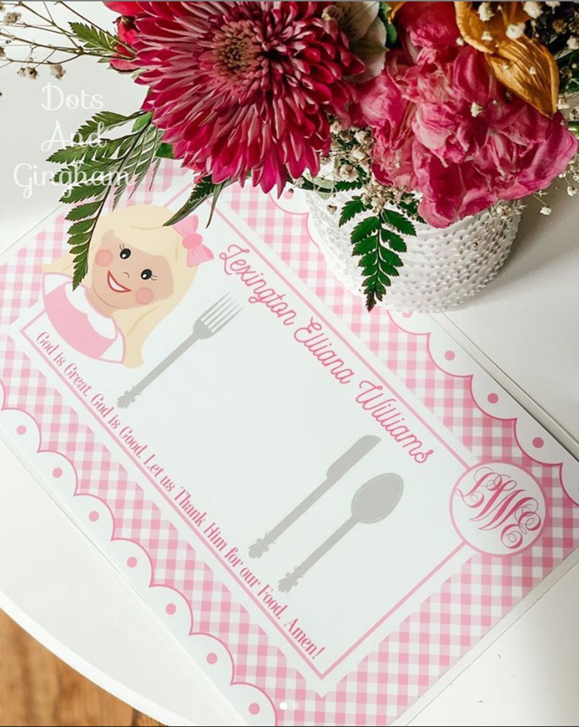 Personalized Placemat / Kids Placemat / Prayer Placemat / Etsy