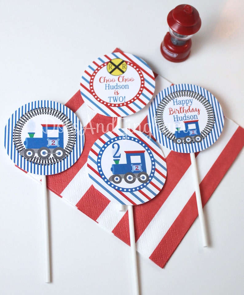 Printable Train Cupcake Topper Train Birthday Party Train Etsy