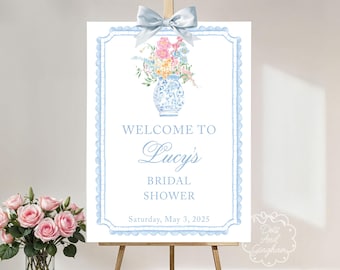 Ginger Jar Welcome Sign, Baby in Bloom Shower Welcome Sign, Something Blue before I Do Welcome Sign, Grandmillenial Shower Sign