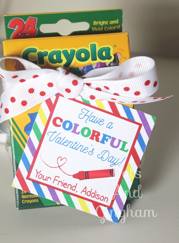 Valentine Color Color My World Valentine Have A Colorful Valentines Day Printable Valentines Kid Crayon Valentine Non Candy By Dotsandgingham Catch My Party
