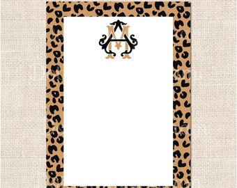 Personalized Leopard Monogram Notepad / Leopard Note Pad / Animal Print Notepad / Bridesmaid Gift / Teacher Notepad