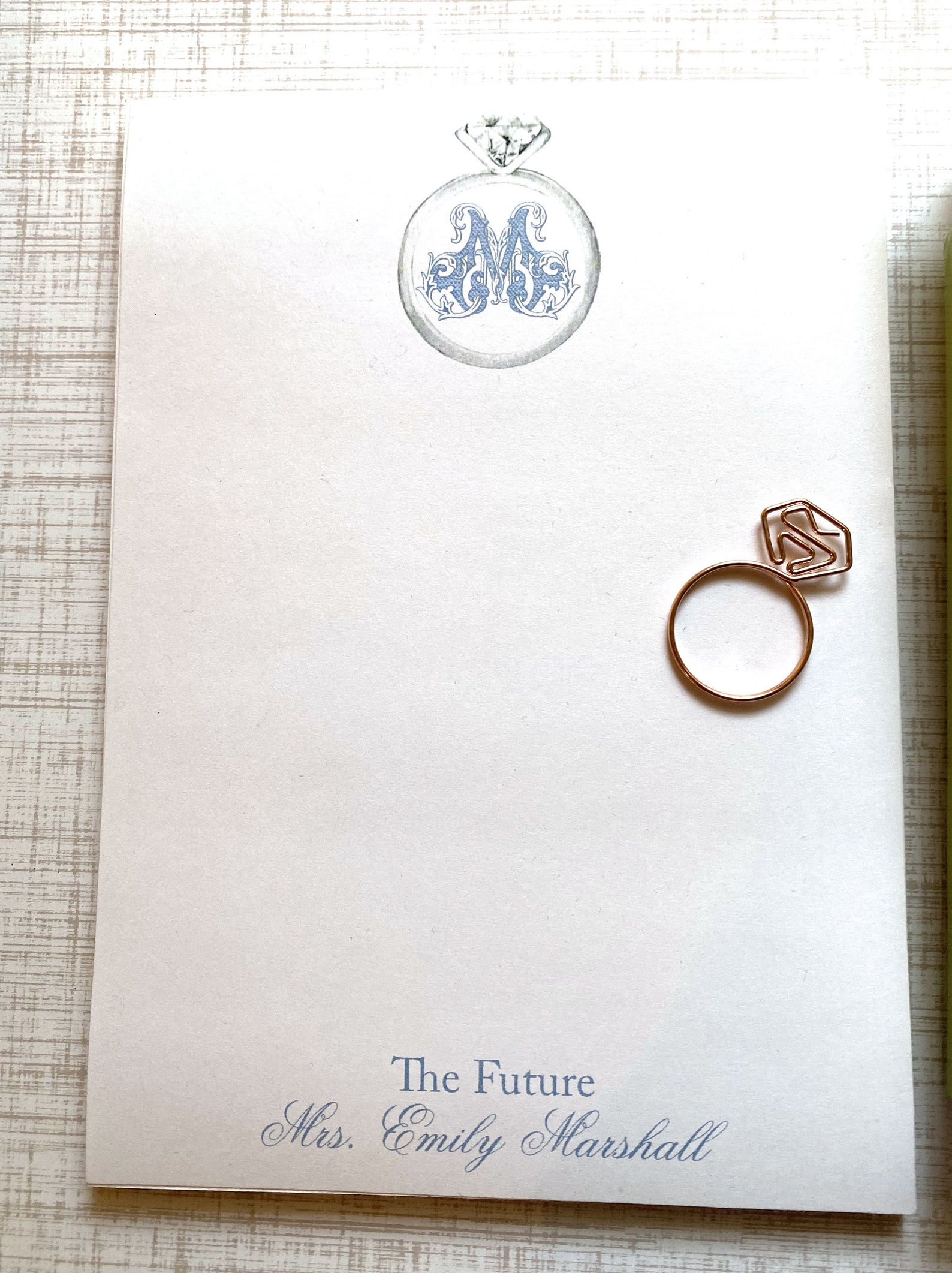 Personalized Engagement Ring Notepad / Bride to Be Note Pad ...