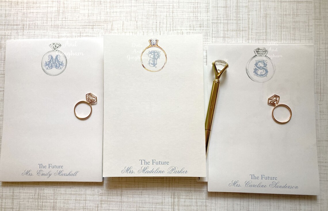 Personalized Engagement Ring Notepad / Bride to Be Note Pad ...
