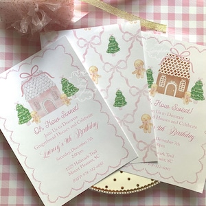 Gingerbread House Invitation, Christmas Gingerbread Party Invitation