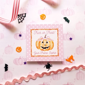 Halloween Tags or Stickers / Kids Halloween Tags / Jack o Lantern Tags