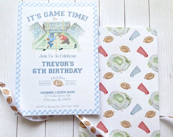 Football Birthday Party Invitations, Watercolor Football Invitation, Tailgate Invitation, Football Invite